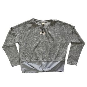 Zara Girls Casual Collection Heather Gray Fleece Shirt w/Layered Faux Blouse